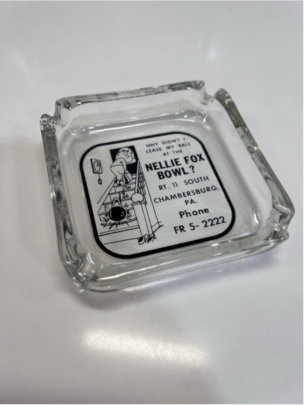 Vintage 1950's Nellie Fox Bowling Alley Ash Tray Baseball HOF Chambersburg